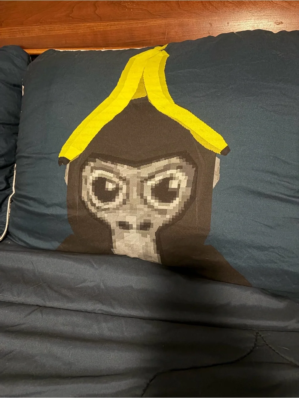 Custom Gorilla Tag Blue Comforter Set with Monkey Design - Size Full